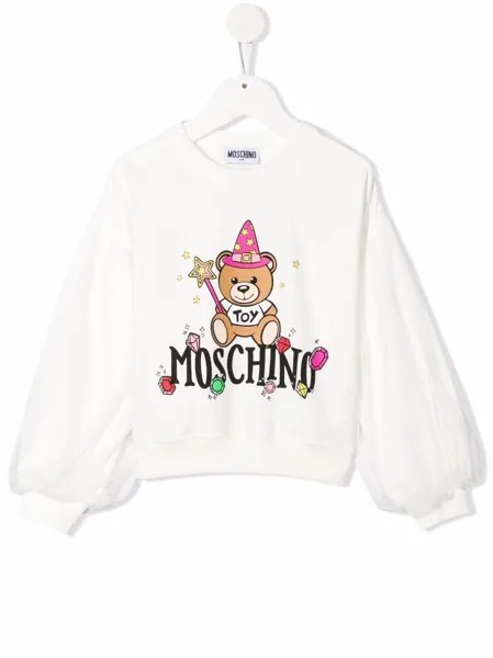 Moschino Kids толстовка с логотипом Teddy Bear