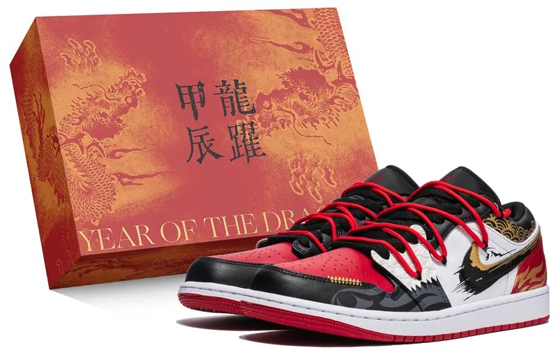 Кроссовки Air Jordan 1 Vintage Basketball Shoes Men Low-top Red/Black, красный