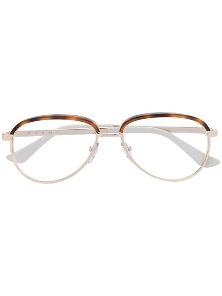 Marni Eyewear очки-авиаторы в оправе черепаховой расцветки
