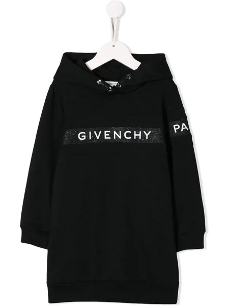 Givenchy Kids платье с капюшоном и логотипом