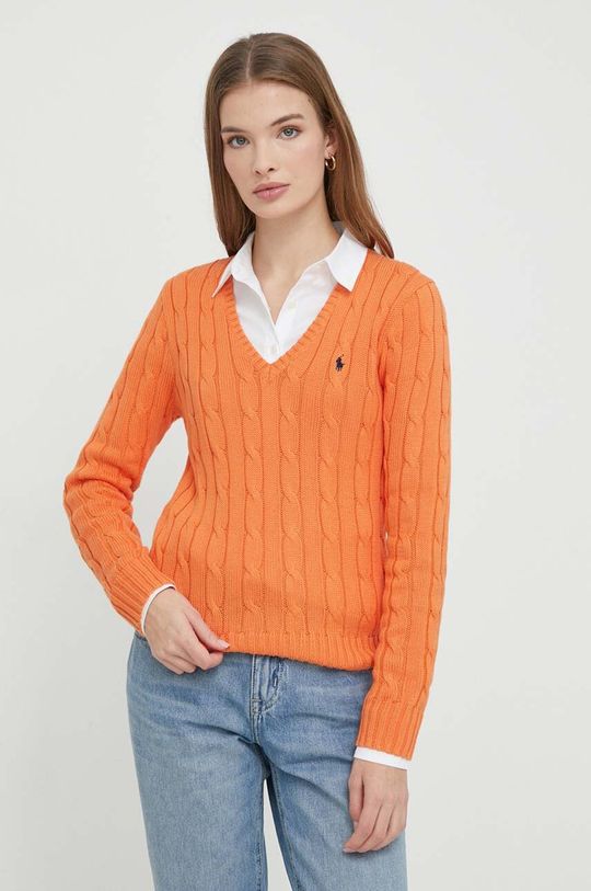 Хлопковый свитер Polo Ralph Lauren, оранжевый
