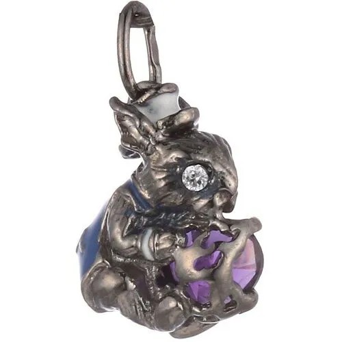 Подвеска ELEMENT47, серебро, 925 проба, циркон, аметист, эмаль