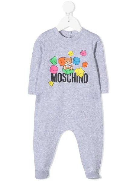 Moschino Kids комбинезон для новорожденного с логотипом