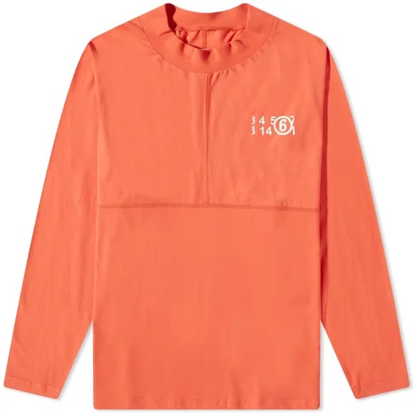 Футболка Maison Margiela Number Logo Mock Neck Long Sleeve Tee