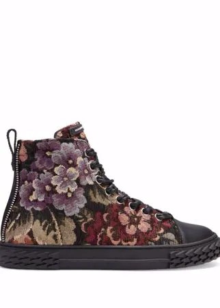 Giuseppe Zanotti кеды Blabber с цветочной вышивкой