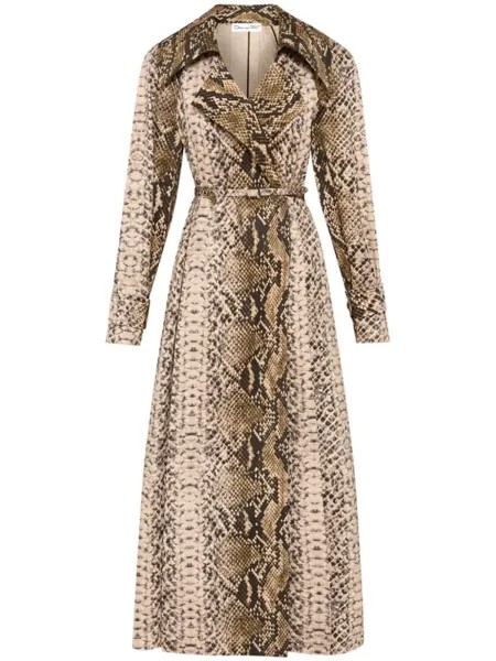 Тренч Snake Oscar de la Renta, зеленый