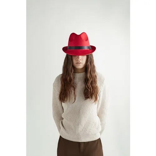 Шляпа трилби Nothing but Love, демисезон/зима, хлопок, размер 56/59, красный