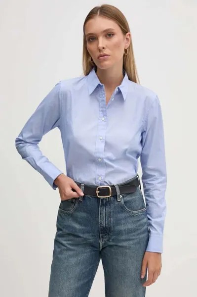 Хлопковая рубашка Lauren Ralph Lauren, синий