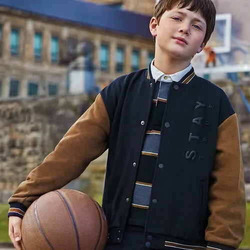 Бомбер Nukutavake, размер 152 (12 лет), коричневый, синий