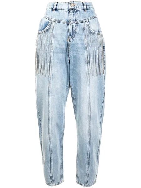 TWINSET джинсы с завышенной талией и кристаллами