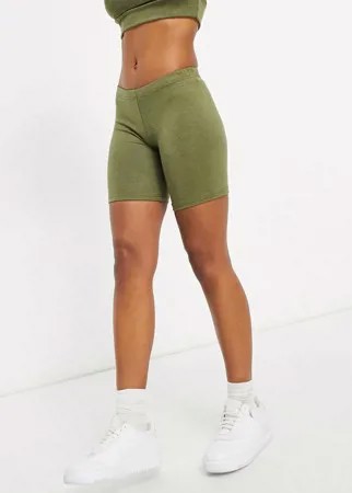 Трикотажные шорты-леггинсы цвета жженого хаки Unique21-Зеленый цвет