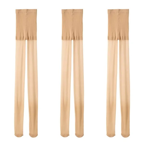 Мягкий тип, 17 ден, 3 пары чулок MUJI, прозрачный бежевый