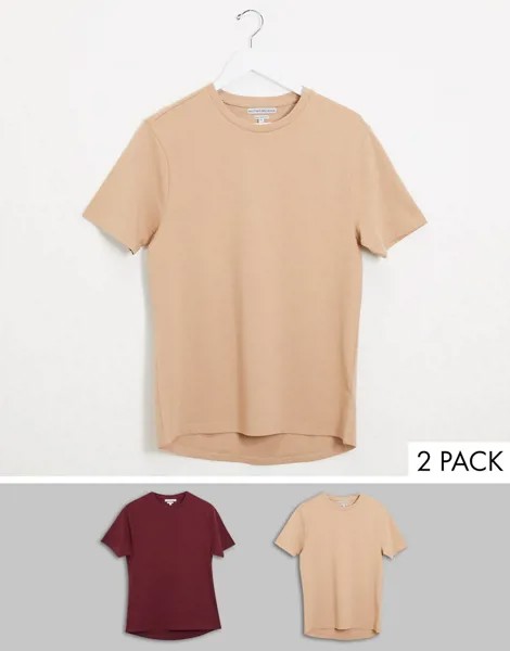 2 обтягивающие футболки с закругленным краем Another Influence-Многоцветный
