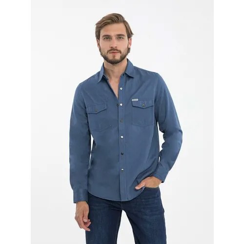 Мужская рубашка I-RSPD12-10, р.4XL, Серо-голубой