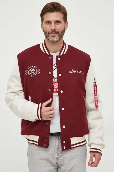 Куртка-бомбер Varsity Air Force Jacket Alpha Industries, гранат