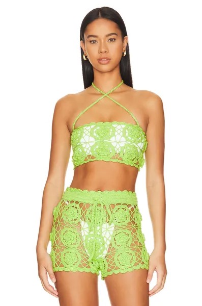 Топ Lovers and Friends Tia Crochet Crop, цвет Bright Green