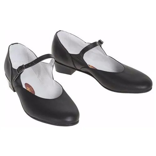 Туфли для танцев, натуральная кожа, размер 27 см × 16 см × 20 см, черный