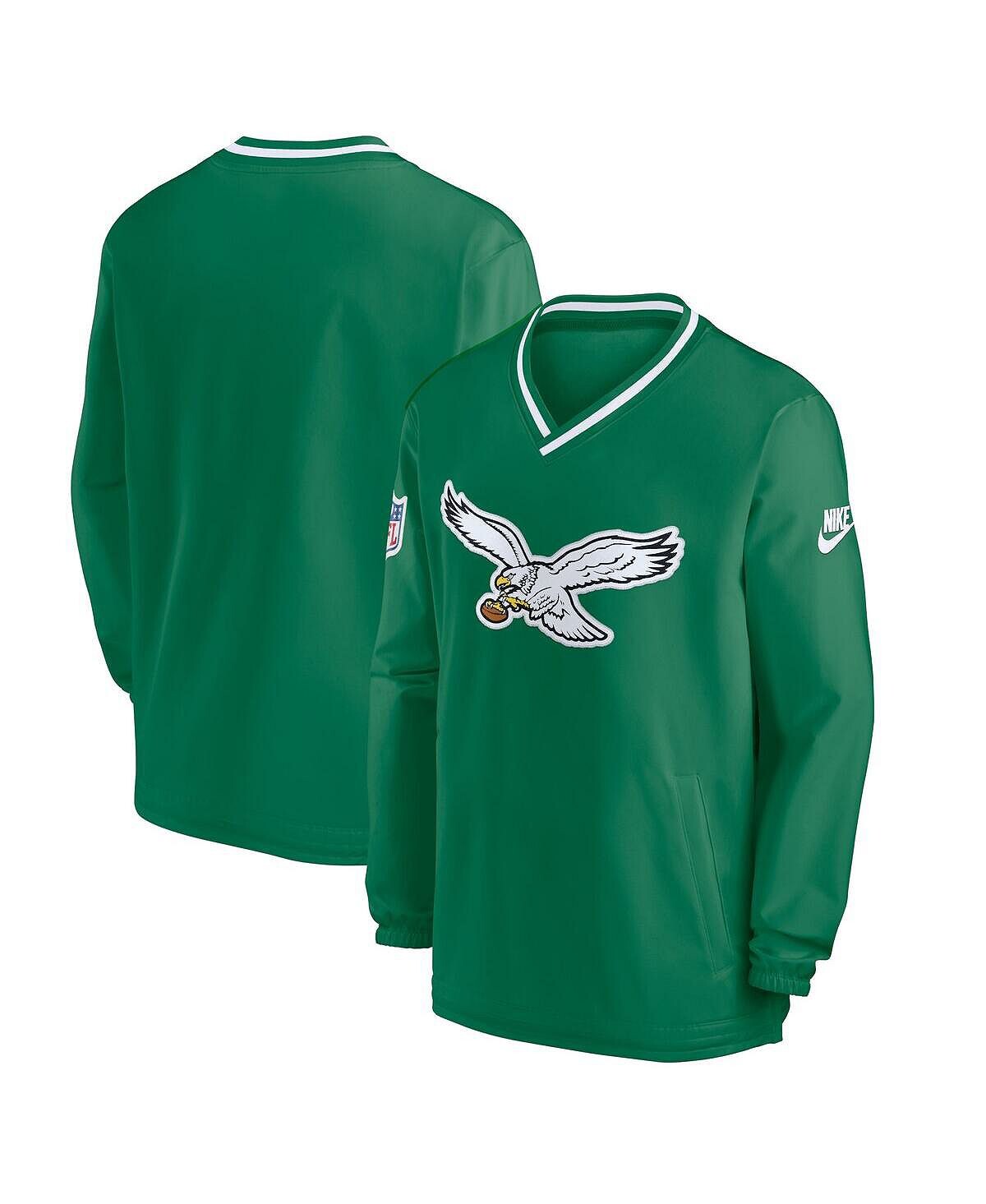 Мужской зеленый пуловер с v-образным вырезом и ветровкой Philadelphia Eagles Sideline Nike