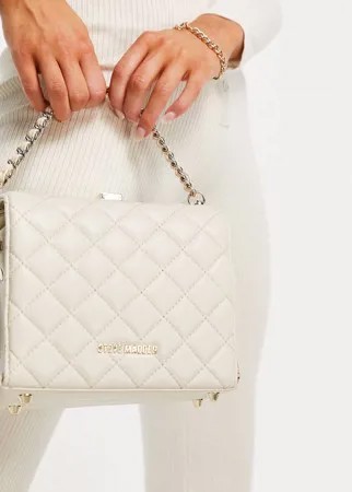 Квадратная стеганая сумка кремового цвета через плечо Steve Madden BCeline-Белый