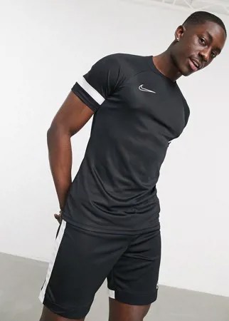 Черная футболка Nike Football Academy-Белый