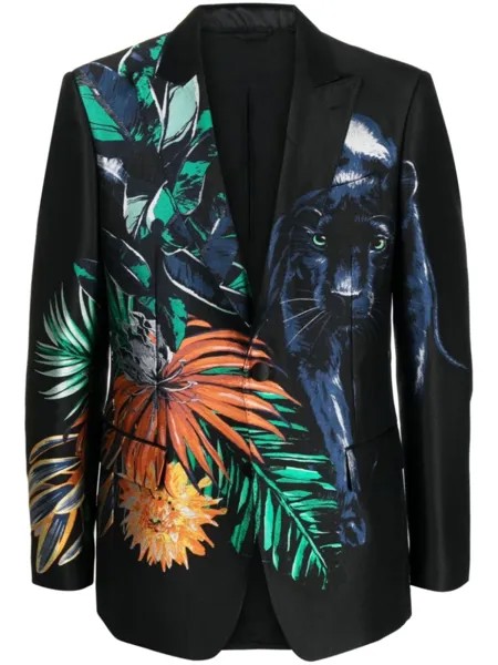 ETRO жаккардовый однобортный пиджак, черный