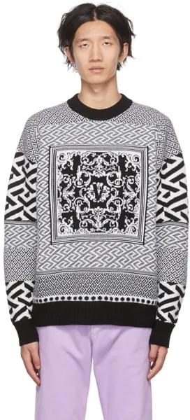 Черно-белый свитер La Greca Versace