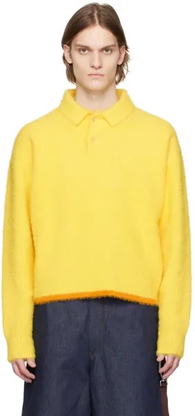 Желтый Поло Le Raphia 'Le Polo Neve' Jacquemus