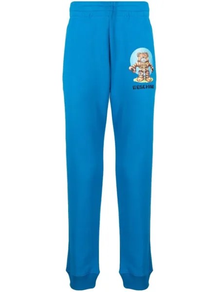 Moschino спортивные брюки с логотипом, синий