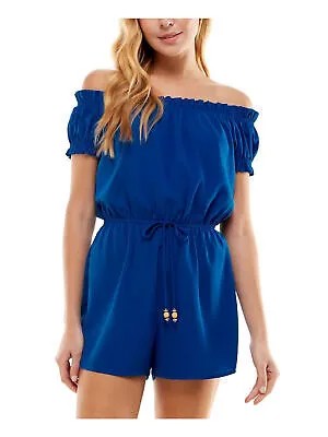 BEBOP Женские шорты с синими завязками и эластичной резинкой на талии с короткими рукавами, комбинезон для юниоров S