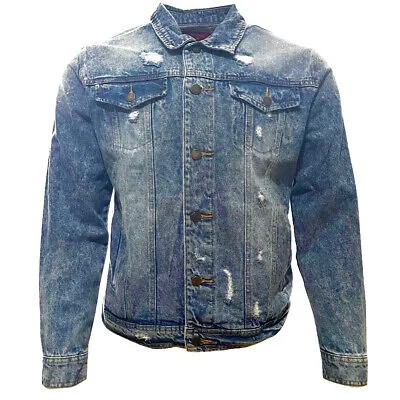 Мужская джинсовая куртка премиум-класса из выцветшего рваного джинсового повседневного хлопкового пальто на пуговицах