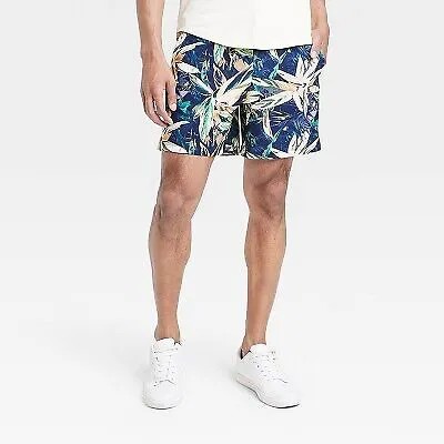 Мужские гибридные шорты 6 дюймов — All in Motion темно-синие с цветочным принтом, XL