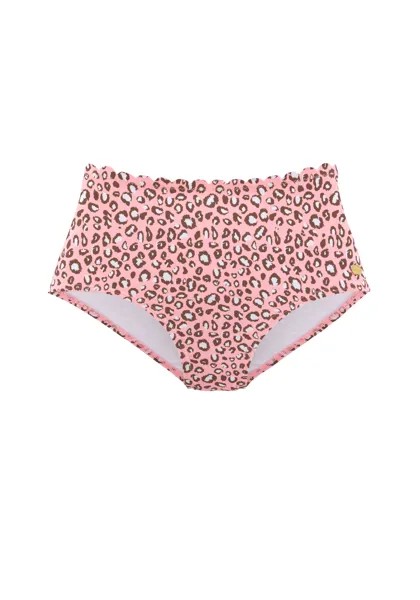Плавки бикини LASCANA Highwaist, цвет lachs bedruckt