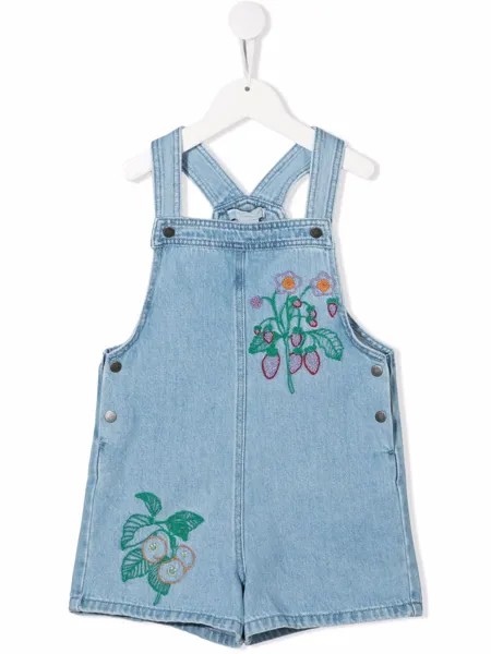 Stella McCartney Kids джинсовый комбинезон с цветочной вышивкой