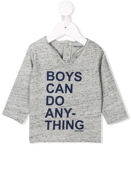 Zadig & Voltaire Kids футболка с принтом Boys Can Do Anything