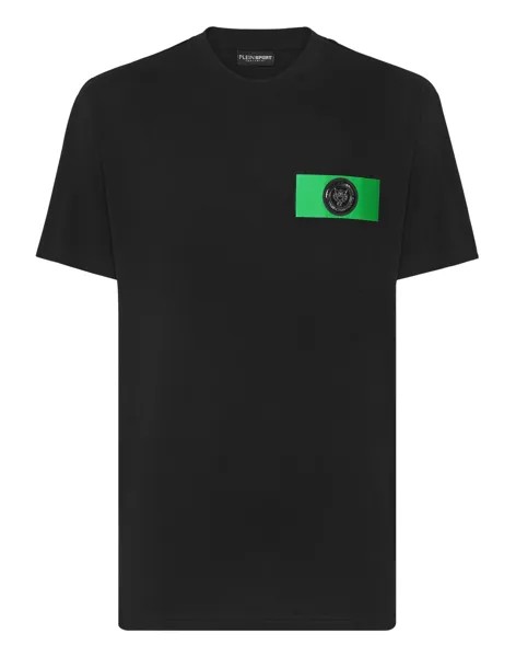 Футболка с круглым вырезом SS Global Express Edition Plein Sport, цвет Black+Green Fluo