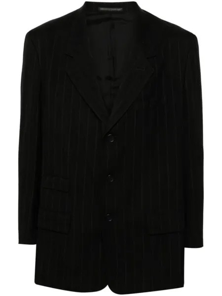 Yohji Yamamoto пиджак в тонкую полоску, черный
