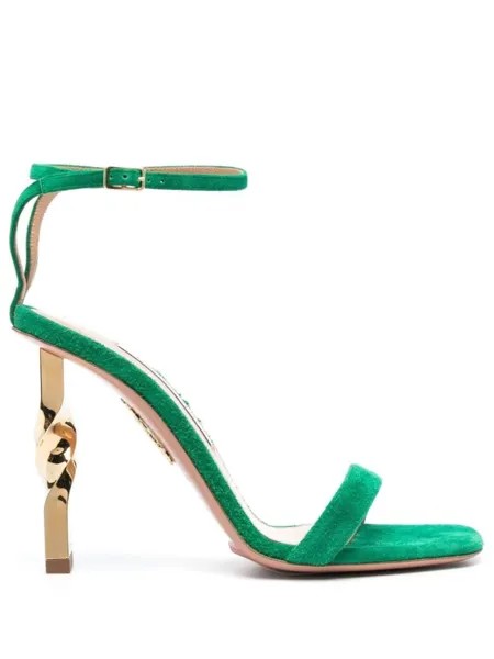 Aquazzura босоножки с открытым носком, зеленый