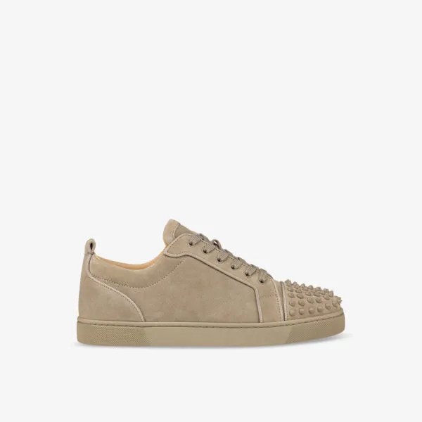 Мужские кожаные низкие кеды Louis Junior Spikes Orlato Christian Louboutin, цвет saharienne