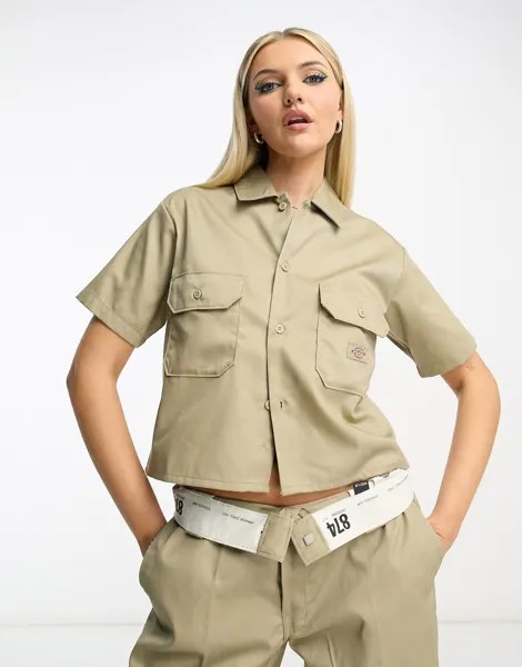 Рубашка цвета хаки с короткими рукавами Dickies