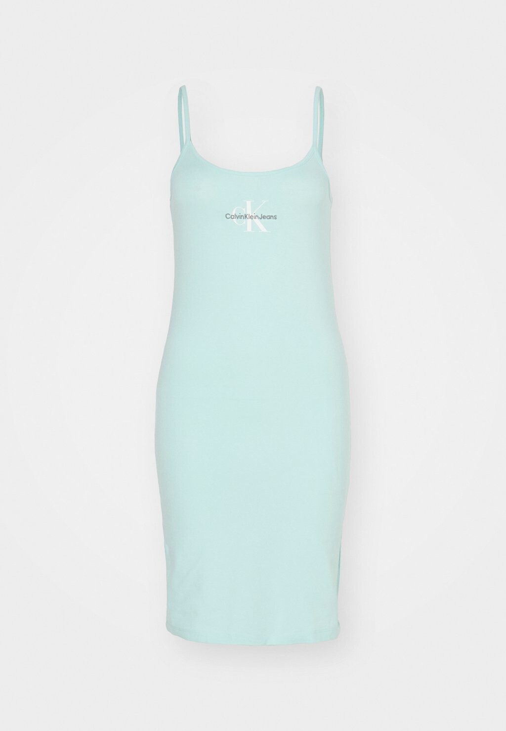 Платье из джерси Monologo Strappy Dress Calvin Klein, синий оттенок