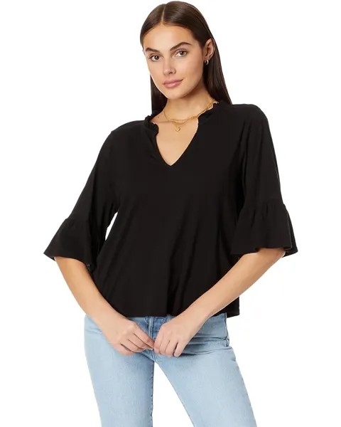 Топ Michael Stars Nia Flutter Sleeve, черный