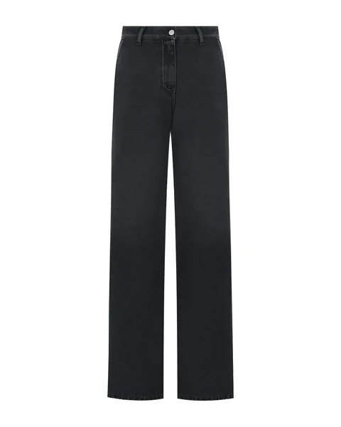 Черные джинсы с застежкой на пуговицы MM6 Maison Margiela