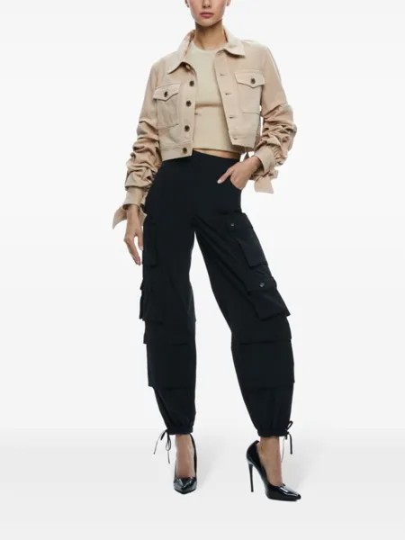 Alice + olivia брюки карго Olympia с завышенной талией, черный