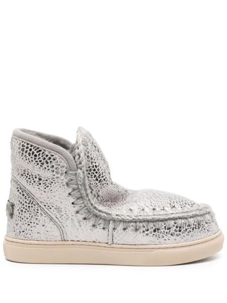 Mou Eskimo textured-finish boots, серый