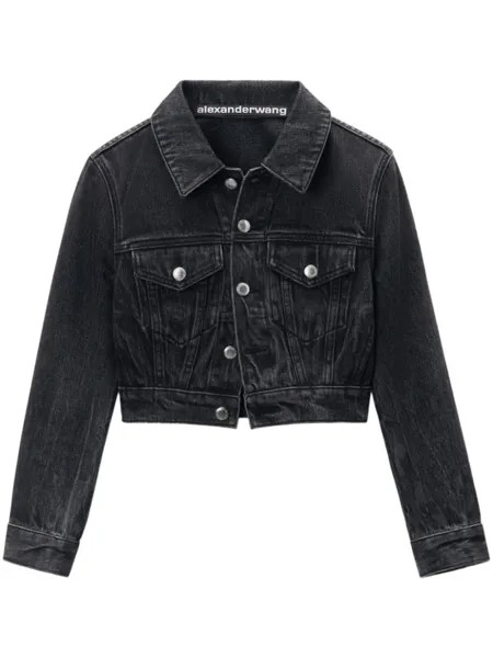 Alexander Wang укороченная джинсовая куртка, серый