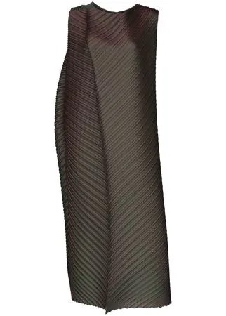Issey Miyake плиссированное платье с круглым вырезом