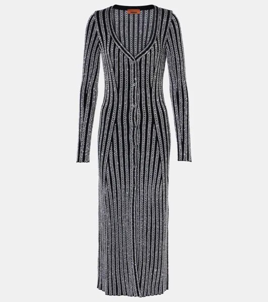 Платье миди из ламе Missoni, цвет silver sequins on black