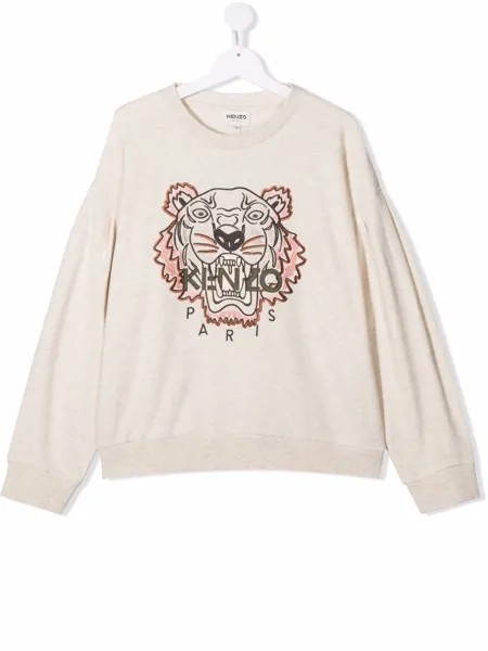 Kenzo Kids толстовка с вышивкой Tiger