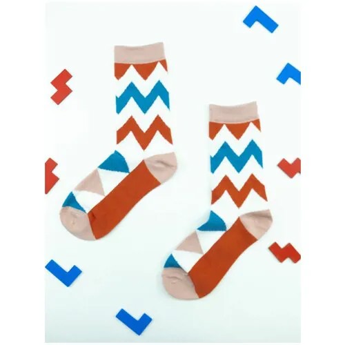 Носки 2beMan, размер 39-44, белый, голубой, красный