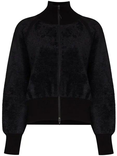 Y-3 velvet-effect cropped bomber jacket